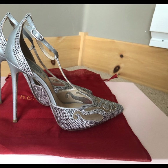 Rene Caovilla Bella Napa Pump Strass 115 New 36.5 - Picture 8 of 8